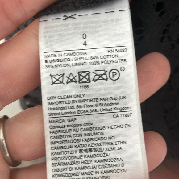 Gap Black Eyelet Sleeveless Dress size 0 NEW - Picture 7 of 8